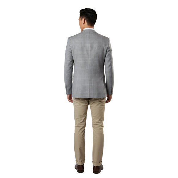 Mens Blazer Jacket Glen Check Pattern, Grey - Picture 4 of 5